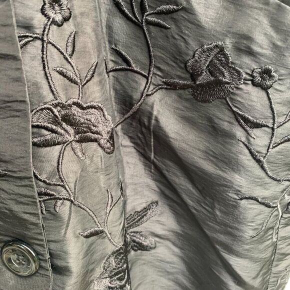 Dorman Black Blazer Floral Embroidery 3/4 Sleeve Special Event Women's Size XL - Picture 3 of 7